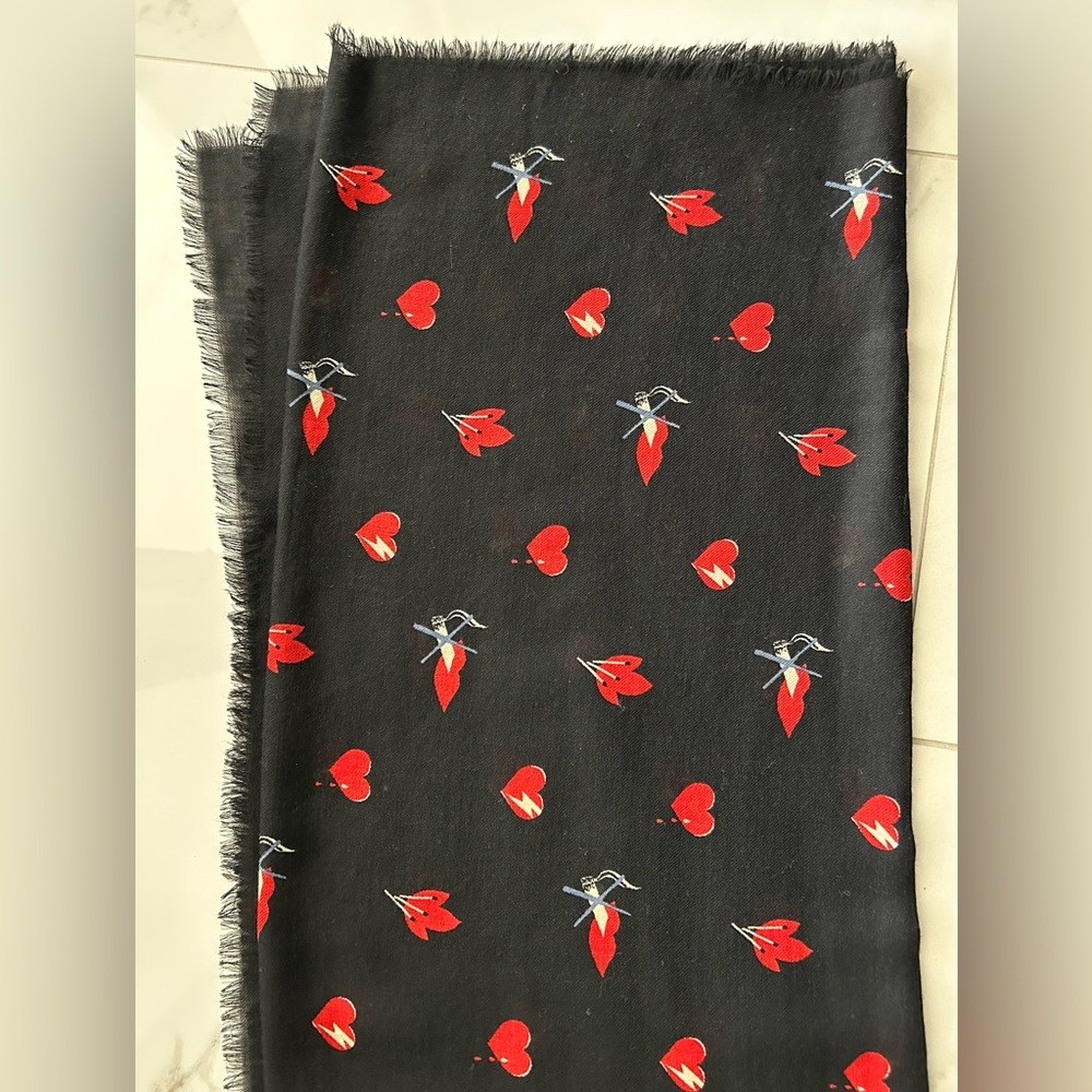 Saint Laurent Wool Gauze No Smoking Scarf
